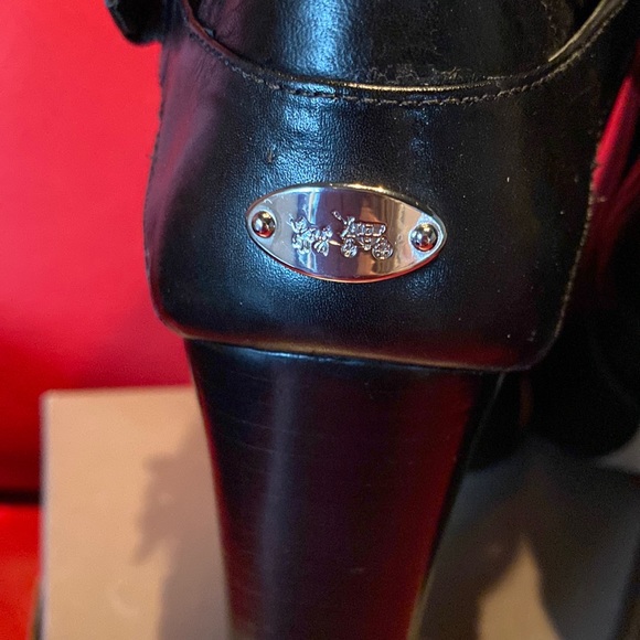 Coach Calf High Quality Leather Logo Booties Never Used - Picture 6 of 12